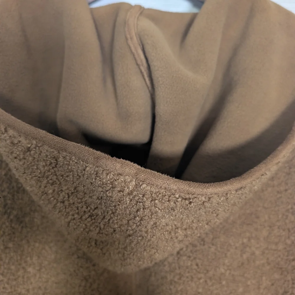 Joie Boucle Teddy Sherpa Hooded Open Cardigan Jacket Large Soft Camel Brown - Picture 10 of 10